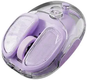 SEUNKWANG EWEADN Q9 Wireless Clear Mouse Dual Mode Bluetooth & 2.4G USB Computer Mouse with RGB Lighting, Silent Clicks, Multi-Device Compatibility for Laptop, PC, MacBook, iPad Cute Mouse-Purple