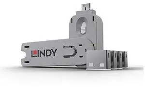 Lindy USB Port Blocker - Pack of 4, White (40454)