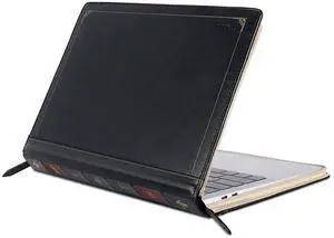 MOSISO Laptop Sleeve Case Compatible with MacBook Air 13 inch M4 A3240 M3 A3113 M2 A2681 M1 A2337 A2179 A1932 2025-2018/Pro 13 inch M2 M1 2025-2016, PU Leather Vintage Portfolio Cover, Black