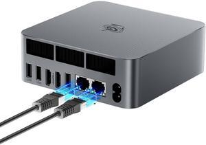 Beelink EQR6 Mini PC, AMD Ryzen 5 6600U(up to 4.5GHz, 6C/12T), Mini Computer 24GB LPDDR5 RAM 500G NVME SSD, Micro PC 4K@60Hz Dual HDMI Display/WiFi6/BT5.2/Office/Home/HTPC/Built-in PSU