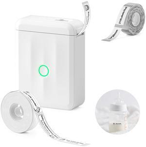 NIIMBOT Bundle Clear Label Maker with 2 Roll Label Tapes, D110 Mini Portable Bluetooth Thermal Printer, Sticker Maker with Multiple Templates for Nursery School Baby Bottle Clothes Toy Books Storage