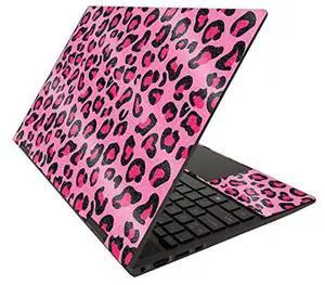 MightySkins Glossy Glitter Skin for HP Envy x360 15" (2020) - Pink Leopard | Protective, Durable High-Gloss Glitter Finish | Easy to Apply, Remove, and Change Styles | Made in The USA