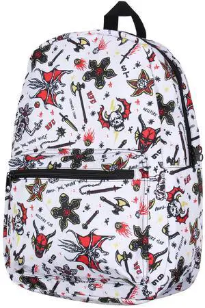 Stranger Things Backpack Hellfire Club Allover Print Laptop School Travel Backpack
