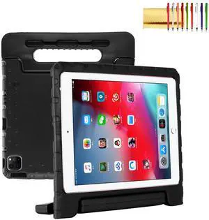 Dteck Kids Case for iPad Air 13 inch M2 2024, iPad Pro 13" Case 2024, Lightweight Shockproof Rugged EVA Kids Friendly Handle Kickstand Child Proof Protective Case with Pencil Holder, Black