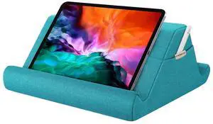 MoKo Tablet Pillow Holder, Pillow for iPad Multi-Angle Soft Tablet Stand Up to 12.9", Lap Pillow for eReaders, Books, Magazines, Fit iPad 10.2", iPad Air 3 2, iPad Pro 11"/ Pro 12.9" / 9.7" - Sea Blue
