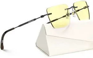 ANYLUV Rimless Blue Light Blocking Glasses Men Women, Lightweight Computer Reading Glasses, Anti Eyestrain Gaming Glasses