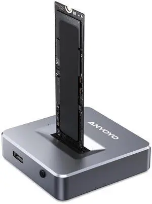 M.2 NVMe SSD Reader Adapter, ANYOYO 10Gbps nvme to USB Adapter for M/B&M Key SSD, Tool-Less M.2 to USB Adapter Support M.2 (M Key) NVMe SSD and (B+M Key) for 2230 2242 2260 2280