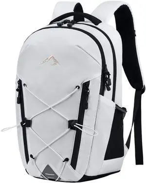 AO ALI VICTORY Women's Laptop Backpack 15.6 inch,Travel Backpack for Men,College Bookbag, Lightweight Outdoor Sport Hiking Back Pack, Everyday Daypack, White