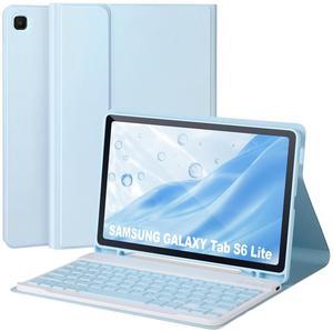 Keyboard Case for Samsung Galaxy S6 Lite 10.4" 2022/2020,Case with Keyboard for Samsung S6 lite with S Pen Holder,Detachable Wireless Bluetooth Keyboard for Galaxy S6 Lite 10.4" Auto Wake/Sleep,Blue