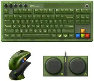 AKNES 8Bitdo Retro Mechanical Keyboard & Retro Mouse with PAW 3395 Optical Sensor DPI 26K, Hot Swappable, Programmable Buttons, RGB Backlight