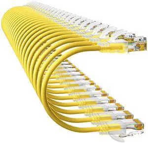 10Gsupxsel Cat6a Patch Cables 3ft (24 Pack) Slim, Cat6 Ethernet Patch Cable Pure Copper, Flexible Cat 6 Patch Cable 550MHZ 10G, Space-Saving Cat 6A Network Cables for Patch Panel, Yellow