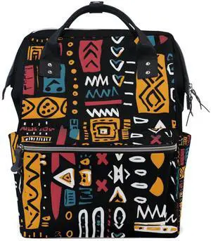 ALAZA African Ethinic Geometric Print Laptop Backpack Anti Theft Purse Backpack for Women Men,15.6 inch Doctor Bag College Backpacks Travel Casual Daypack