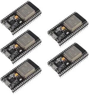 AITRIP 5PCS 38pin ESP-WROOM-32 ESP32 ESP-32S Development Board 2.4GHz Dual-Mode WiFi + Bluetooth Dual Cores Microcontroller Processor Integrated with Antenna RF AMP Filter AP STA for Arduino IDE
