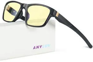 ANYLUV Mens Blue Light Blocking Gaming Glasses Anti Eyestrain Lightweight Blocker Filter Eyeglasses for Men with UV Protection