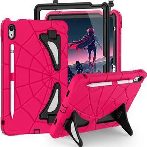Auizotl Case for iPad 11-inch A16 11th Generation/iPad 10th Generation 10.9 Inch Kids Friendly 10th Generation iPad Case with Screen Protector Heavy Duty Shockproof Cover for iPad 10.9,Pink Black