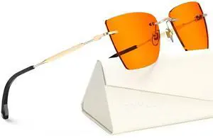 ANYLUV Rimless Blue Light Glasses for Woman, Anti Eyestrain Computer Reading Glasses, Stylish Blue Light Blocking Glasses