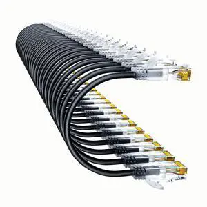 Cat6a Patch Cables 5ft (24 Pack) Slim, Cat6 Ethernet Patch Cable Pure Copper, Flexible Cat 6 Patch Cable 550MHZ 10G, Space-Saving Cat 6A Network Cables for Patch Panel, Black
