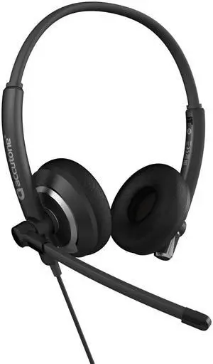 Accutone Conversation 95 Wired Office USB Headset with Environmental Noise Cancelling Microphone & wideband Audio Output, Black
