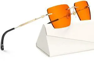 ANYLUV Rimless Blue Light Blocking Glasses Men Women, Lightweight Computer Reading Glasses, Anti Eyestrain Gaming Glasses