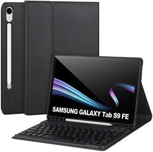 Keyboard Case for Samsung Galaxy Tab S9 FE 10.9"/ S9 11" 2023,Case with Keyboard for Samsung S9 FE with S Pen Holder,Detachable Wireless Bluetooth Keyboard for Galaxy S9 11" Auto Wake/Sleep,Black