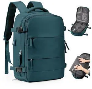 bergsalz Vacuum Backpack Travel Laptop Backpacks For Women Men Carry On Backpack With Vacuum Compression Bags Seal Packing Personal Item Travel Bag Airback Backpacks Without Pump Peacock Blue