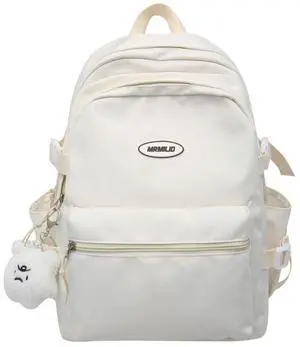 BILIPOPX Kawaii Backpack with Cute Accessories Aesthetic 15.6 Inch Laptop Backpack Pendant (White)