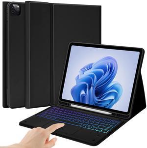 BQSS Keyboard Case for iPad Air 13 inch(M2) & iPad Pro 12.9 inch - Detachable Wireless Keyboard with Pencil Holder - Black