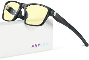 ANYLUV Mens Blue Light Blocking Gaming Glasses Anti Eyestrain Lightweight Blocker Filter Eyeglasses for Men with UV Protection
