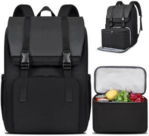 BERTASCHE Lunch Backpack, Laptop Backpack 17.3 inch w/Insulated Cooler Lunch box for Men Women, Vintage Work Backpack for College Business Commuter Travel