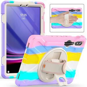 BATYUE Case for Samsung Galaxy Tab S9 FE 10.9" inch 2023, Tab S9/S8/S7 11" inch (2023/2022/2020), With Rotating Stand & Hand Strap, SM-X510 /X516B /X710 /X716 /X718 /X700 /X706 /T870 /T875 /T878, Pink