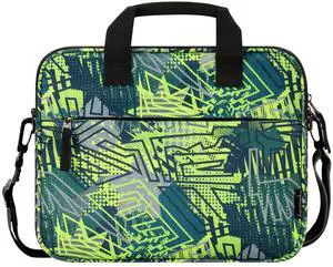 Choco Mocha Kids Tablet Sleeve Bag for Boys, 12.5 Inch Tablet Carrying Case for Fire 7 8 10 HD 8 10, Chromebook, Kindle Kids Edition, iPad, Geometry Green