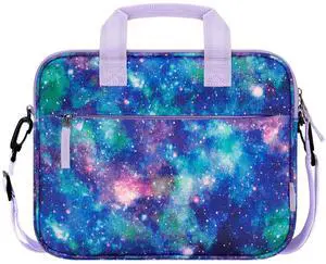 Choco Mocha Kids Tablet Sleeve Bag for Girls, 12.5 Inch Tablet Carrying Case for Fire 7 8 10 HD 8 10, Chromebook, Kindle Kids Edition, iPad Bag for Kid, Galaxy Purple