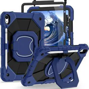 Auizotl Case for iPad (A16) 11th Gen 11 Inch (2025) /iPad 10th Gen 10.9 Inch (2022) with Screen Protector/Rotating Stand/Pencil Holder,Military Grade Shockproof i Pad Case 10th Generation,Navy Black
