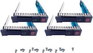 BestParts 4-Pack 2.5" SFF SAS SATA Drive Tray Caddy Compatible with HP Proliant Gen8 Gen9 Server DL360p DL360e DL380p DL380e DL385p DL320e DL160 DL560 ML350p SL270 SL230 BL460c with Screws
