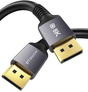 Stouchi DisplayPort Cable 1.4, 8K DP Cable 32.4Gbps 8K@60Hz HBR3 4K@60Hz/144Hz/120Hz 5K@60Hz 1080P@240Hz Support FreeSync G-Sync HDR10 Display Port for Gaming Monitor Graphics Card (32 FT/ 10M)