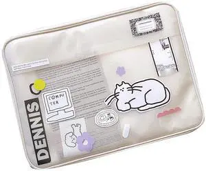 Laptop Sleeve Case, Puffy Laptop Sleeve Cute Laptop Sleeve Bag Laptop Protective Case Waterproof Notebook Storage Bag Tablet Cover for School Office, White(13in)