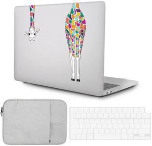 Case Compatible with MacBook Pro 15 inch Model A1707 A1990 Release 2019 2018 2017 2016 with Touch Bar and Touch ID, Plastic Hard Shell Case & Keyboard Cover Skin & Laptop Sleeve, Colored Giraffe