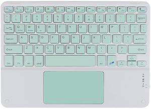 Wireless Bluetooth Keyboard, Ultra Slim Rechargeable Portable Cordless with Touchpad 10 Inch Wireless Keyboard for iOS Android Windows Mobile Phones Laptops Tables (Green)