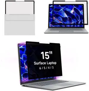 BROPGOD Privacy Screen for Surface Laptop 6/5/4/3-15 Inch, Removable Computer Screen Anti-Spy Filter Shield for Microsoft Surface Laptop 15in