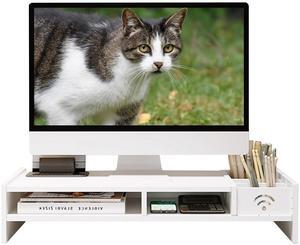 Catekro Monitor Stand Plastic Monitor Stand Desk Screen Riser Monitor Riser for Laptop PC Monitor (White)