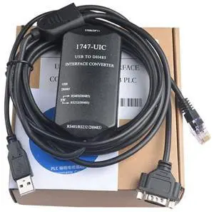 1747-UIC Programming Cable for AB PLC SLC5/01/02/03/05 and Micrologix 1000 Series, USB to DH485/RS485/RS232, for Allen Bradley 1747-UIC Repalcement