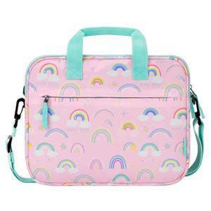 Choco Mocha Kids Tablet Sleeve Bag for Girls, 12.5 Inch Tablet Carrying Case for Fire 7 8 10 HD 8 10, Chromebook, Kindle Kids Edition, iPad, Rainbow Pink