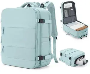 coowoz Large Travel Backpack Carry On for Women Man Gym Backpacks with Laptop Compartment Mochila de Viaje Teacher Personal Item Backpack Rucksack Airplane Accessories Must Haves Blue