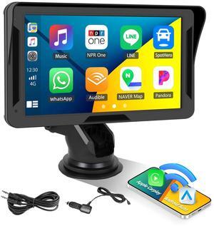 CarPlay Screen for Car, 7" HD Portable Car Stereo with Wireless Android Auto, Car Audio Receivers with Voice Control, Mirror Link, Bluetooth, EQ, AUX, Car Play Screen Driveplay Multimedia Player