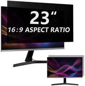 23 Inch Privacy Screen Filter Compatible with 16:9 Widescreen Display - Monitor, Desktop PC, Computer, Anti Spy/Easy Installation/Anti Glare/Blocking Blue Light