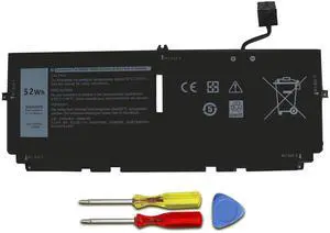 Wymisnit 52Wh 722KK Laptop Battery Replacement for Dell XPS 13 9300 XPS 13 9310 XPS 13 9380 P117G P117G002 P117G001 Series Notebook 2XXFW FP86V WN0N0 0WN0N0 02XXFW 7.6V 6800mAh