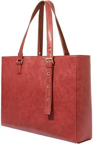 Red Computer Tote for Women - 15.6 Inch Laptop Work Bag