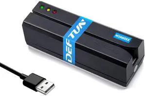 DEFTUN MSR605X Card Reader Writer USB Swipe Encoder and Cleaning Card CR80