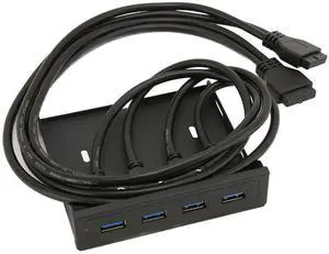 Dilwe Front Panel USB 3.0 Hub 4 Ports, 3.5 Inch Floppy Bay USB 3.0 Hub, 5Gbps USB 3.0 High Speed PC Front Panel USB Hub for Computer Case, 19Pin Cable
