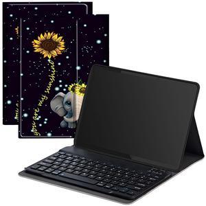 DIGTIALL Keyboard Case for Samsung Galaxy Tab S6 Lite 10.4 inch 2022 (SM-P613/P619)/2020 (SM-P610/P615) with Fold Stand Tablet Cover,Elephant Sunflower